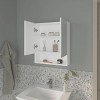 GlasFlength Decorative Wall Mirrors Bathroom Decor Cabinet Accent Mirror Vanity Medicine Cabinet Mirrors for Bathroom Wall, White, 19.7"*5.9"*23.3" - 3 of 4