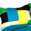 Slickblue Handmade Patchwork Quilt Set with Shams, 100% TC Fabric, Vermicelli Quilted, Multicolor 1/2, 3 Piece - 2 of 4