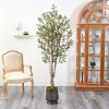 Nearly Natural 6.5-ft Olive Artificial Tree in Ribbed Metal Planter - 3 of 4