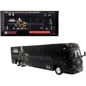 MCI J4500 Coach Bus "Arrow Stage Lines - Veteran Strong" Black Limited Ed to 504 pcs 1/87 (HO) Diecast Model by Iconic Replicas - 1 of 3