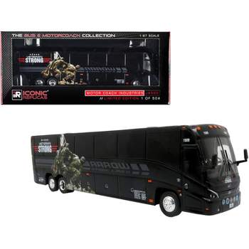 MCI J4500 Coach Bus "Arrow Stage Lines - Veteran Strong" Black Limited Ed to 504 pcs 1/87 (HO) Diecast Model by Iconic Replicas