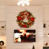 30 Inch Christmas Wreath - PVC Base, PE Plastic Leaves, Iron Wreath Frame, Warm White Lights, and Eight Function Lights - 3 of 4