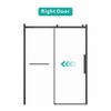 DOMETOUR 56-60'W x 76'H Frameless Sliding Shower Door S-RM6076TB, Matte Black Hardware, Towel Bar & Handle - 3 of 4