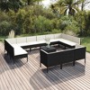 vidaXL Patio Lounge Set Outdoor Sectional Sofa Set Table Poly Rattan Black - 2 of 4