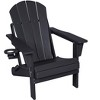 TiramisuBest Folding Chair with Dual Cup Holder Set of 2 - Composite Adirondack Chair with Wood Texture- Gray - 2 of 4