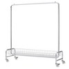 NAYSAYE Clothes Hanger Rolling Garment Rack with Basket Heavy Duty Freestanding Clothes Organizer for Bedroom, Silver, 47.24"*15.75"*66.93" - 2 of 4
