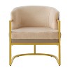 Accent Chair Upholstered Armchair Cozy Reading Chair with Gold Metal Frame - ModernLuxe - 2 of 4