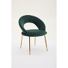 Sapphtopaz Upholstered Dining Chair, Single Ergonomic Kitchen Chair with Curved Backrest & Golden Metal Legs, White - 4 of 4