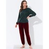 cheibear Womens Velvet Sleepwear Long Sleeve with Pants Lounge Winter Warm Pajama Set - 3 of 4