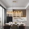 DOMETOUR 39 Modern Gold Pendant Light with Cascading Crystals for Living Room, Dining Room, Foyer (Bulb Not Included) - 3 of 4