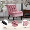 MOONMISS Comfy Velvet Armless Accent Chair, Upholstered with Durable Solid Wood Frame,Easy Assembly - 3 of 4