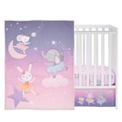 Pink and Lavender Microfiber Baby Girls' Quilt Set