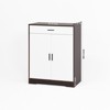 4-Tier Shoe Cabinet 1 Drawer 2 White Doors Adjustable Shelves Freestanding Entryway Hallway - 3 of 4