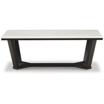 Contemporary White Marble Top Rectangular Coffee Table