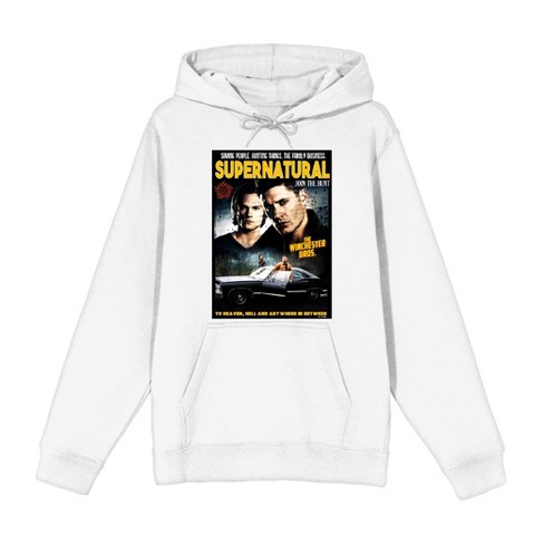 Supernatural Sam Dean Poster Art Long Sleeve Unisex Adult Hooded Sweatshirt Large