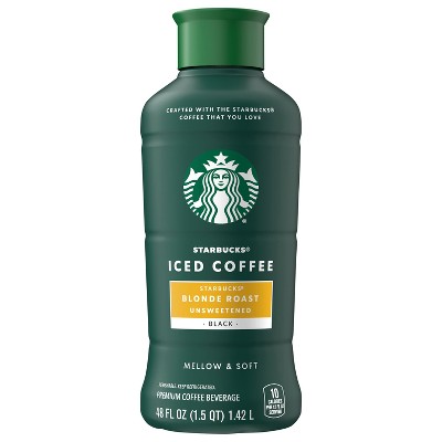 Starbucks Unsweetened Blonde Roast Iced Coffee - 48 fl oz: Source Varies