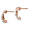 Chisel Stainless Steel Polished Rose IP-plated with Preciosa Crystal Stud Earrings - 2 of 4