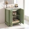 Mshliw 30 Inch Bathroom Vanity with Ceramic Sink, Freestanding Storage Cabinet with Hidden Drawer, Solid Wood Frame Bathroom Vanity with Shelf - 4 of 4