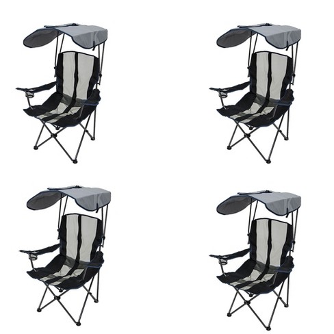 Kelsyus Premium Portable Camping Folding Lawn Chair with Canopy, Navy (4 Pack) - image 1 of 4