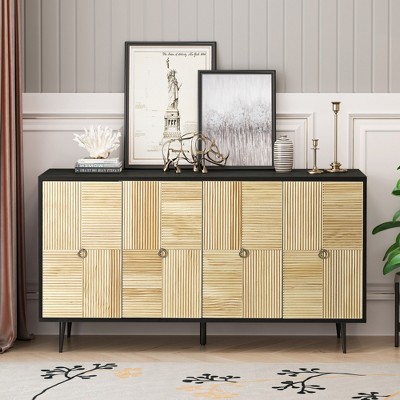 Bella Depot 59.84" Elegant Vintage Sideboard Buddet Cabinet with 4-Door