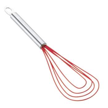 Cuisipro 10 Inch Silicone Flat Whisk, Red