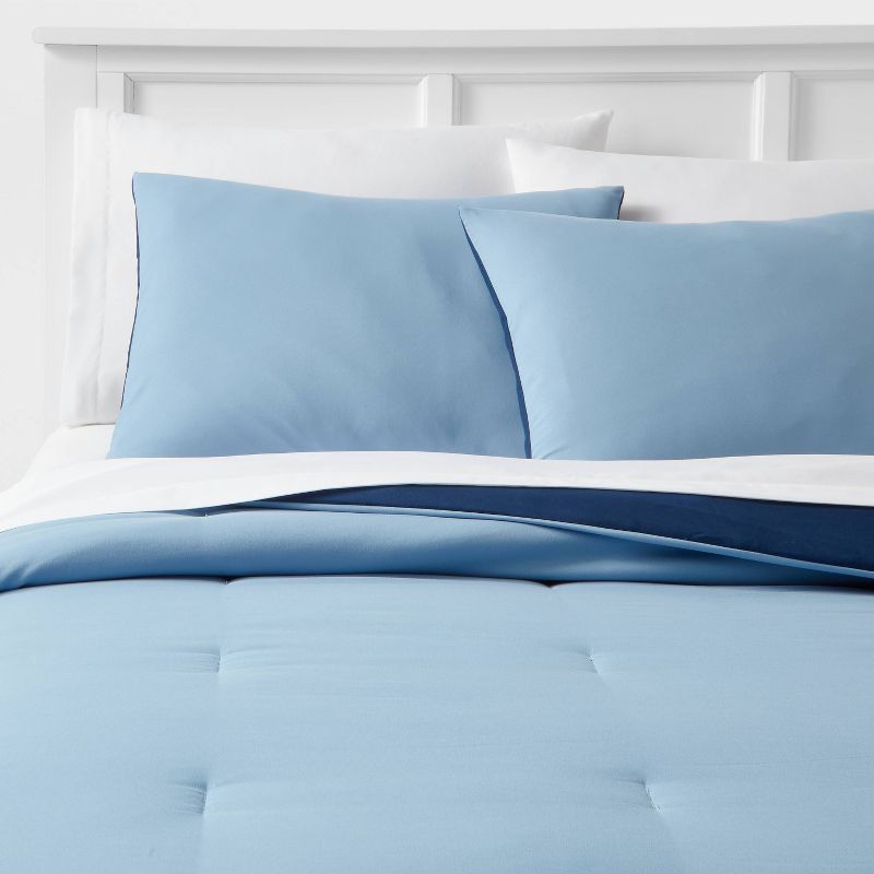 Solid Microfiber Reversible Comforter & Sheets Set - Room Essentials™, 1 of 10