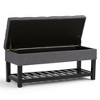 Okak Modern 2-Tier Tufted Button Ottoman Bench Shoe Bench with Open Storage Shelf,Solid Wood Storage Bench for Entryway,Living Room - 2 of 4