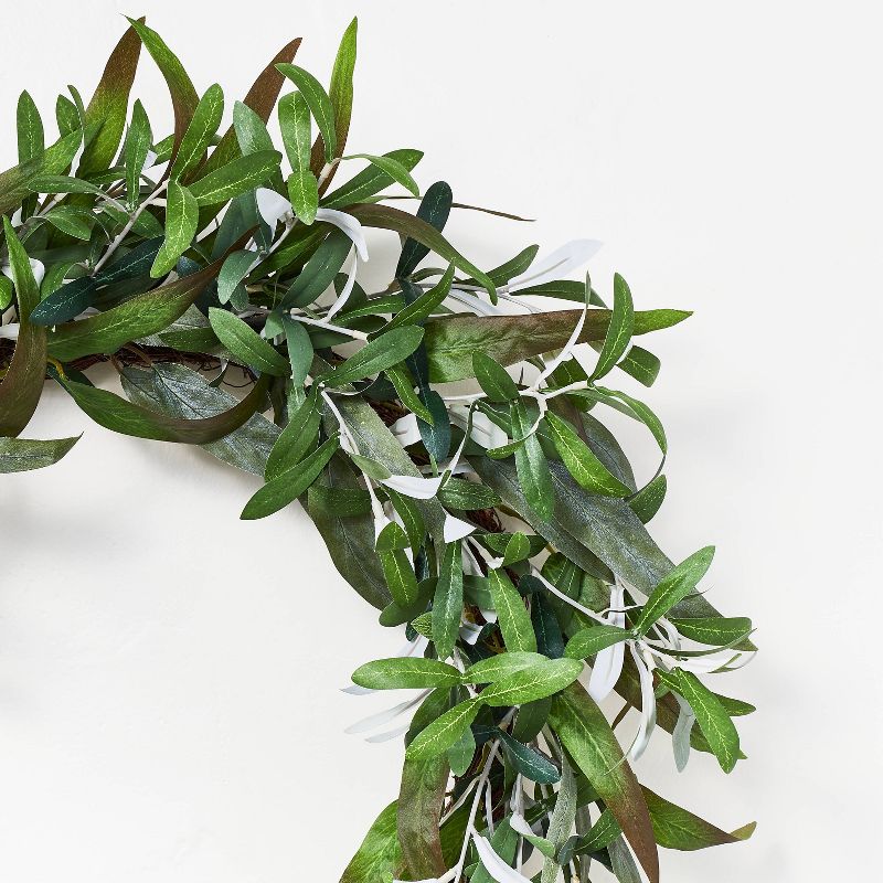 26&#34; Artificial Olive Leaves Wreath Green - Threshold&#8482; designed with Studio McGee, 3 of 11