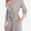 Anna-Kaci Women's Long Sleeve Wrap Robe with Lace Trim and Waist Tie - 4 of 4