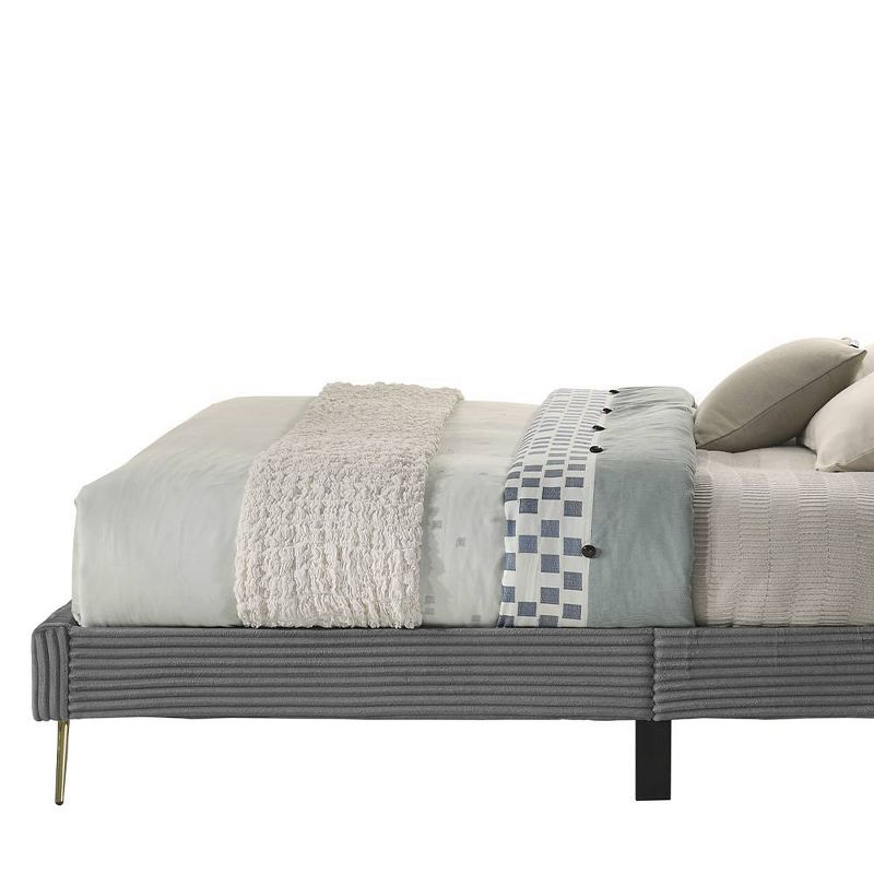 117.91&#34; Queen Bed Muilee Bed Gray Fabric - Acme Furniture, 5 of 9