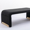 43.31"New Boucle Fabric Loveseat Ottoman Footstool Bedroom Bench Shoe Bench With Gold Metal Legs,Ivory - 3 of 4