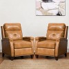 Set of 2 Florina Modern Wooden Upholstery Genuine Leather Recliner with Nailhead Trim for Living Room and Bedroom  | ARTFUL LIVING DESIGN-CAMEL - 2 of 4