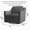 NicBex Cotton Linen Swivel Accent Chair,Upholstered Swivel Living Room Chair with Brass Nail Decorative Arm,Accent Chairs for Living Room - 3 of 4