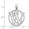 Black Bow Jewelry Rhodium Plated Sterling Silver Fancy Script Initial A-Z Pendant, 20mm - 4 of 4