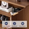 FONTOI Storage Cabinet, Sideboard Cabinet with Doors and Shelves, Buffet Cabinet with Waveform Panel for Dining Room, Walnut, 29.5*13.8*29.9 - 4 of 4