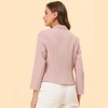 INSPIRE CHIC Women's Open Front Office Long Sleeve Lightweight Printed Floral Crop Suit Blazer - 4 of 4