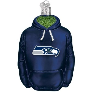 Old World Christmas Blown Glass Ornament for Christmas Tree, Seattle Seahawks Hoodie - 1 of 3