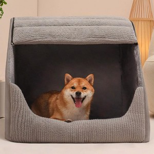 Indoor Dog Bed House ¨C Cozy Memory Foam Pet House for Large Dogs, Soft Removable Cushion - 1 of 4