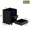 NicBex Nightstand with Charging Station Smart LED Nightstand with Adjustable 3 Lights Bedside End Table with 2 Drawers - 4 of 4