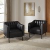 Carsten Industry 30" Wide Faux Leather Chair with Metal Leg Set Of 2| HULALA HOME - 3 of 4