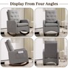 Rocking Chair Nursery, Modern Glider Chair with High Back, Recliner Armchair with Wood Legs and Side Pocket, Nursery Rocking Accent Chair - 3 of 4
