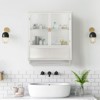 TROPOW Wall-Mounted Double Glass Door Cabinet,Storage Cabinet with Detachable Shelves, Versatile Sideboard for Kitchen Laundry Office White Style 3 - 2 of 4