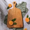 SEVOBAL Serving Platters Handmade Teak Wood Cheese and Bread Board with Natural Symmetry Modern Design for Cakes, Appetizers, Brown, 9.5"*16"*0.7" - 2 of 4