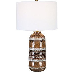 Uttermost Roan Artesian Table Lamp – Ceramic Base with Ribbed Texture & Natural Glaze, 15.5"x15.5"x26.5" - 1 of 4