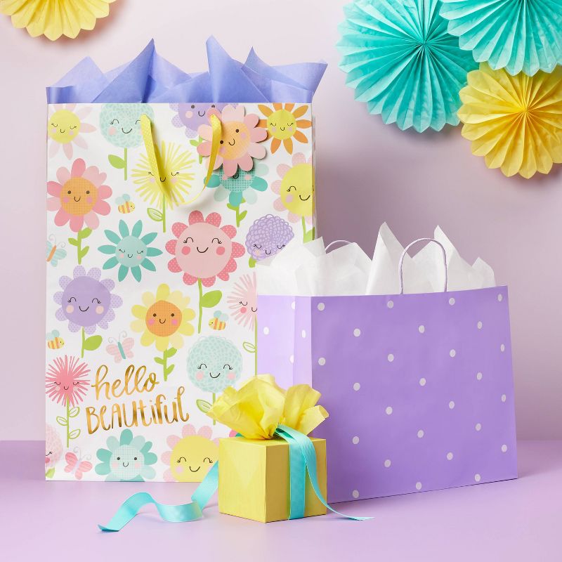 XLarge &#39;Hello Beautiful&#39; Happy Floral Baby Shower Gift Bag - Spritz&#8482;, 2 of 4