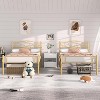 VECELO 2 Pcs Twin Metal Platform Bed Frame Mattress Foundation with Heavy Duty Support, White/Black/Gold - 2 of 4