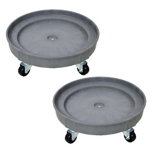 NAYSAYE Set of 2 Drum Dolly 900lbs Capacity Heavy Duty Plastic Cart with Swivel Casters for 30 and 55 Gallon Barrels, Gray, 24.2"*7.5"*14.4" - 1 of 4
