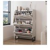 Shoe Cabinet With 3 Flip Drawers,Farmhouse Narrow Slim Shoe Storage Organizer For 24 Pairs For Entryway, Foyer, Hallway White - 4 of 4