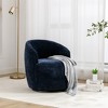 25.60"Chenille Fabric 360° Swivel Accent Armchair Barrel Chair With Black Powder Coating Metal Ring,Yellow - 3 of 4