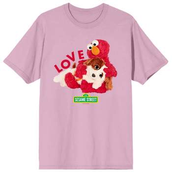Sesame Street Elmo & Tango Love Crew Neck Short Sleeve Cradle Pink Men’s T-shirt